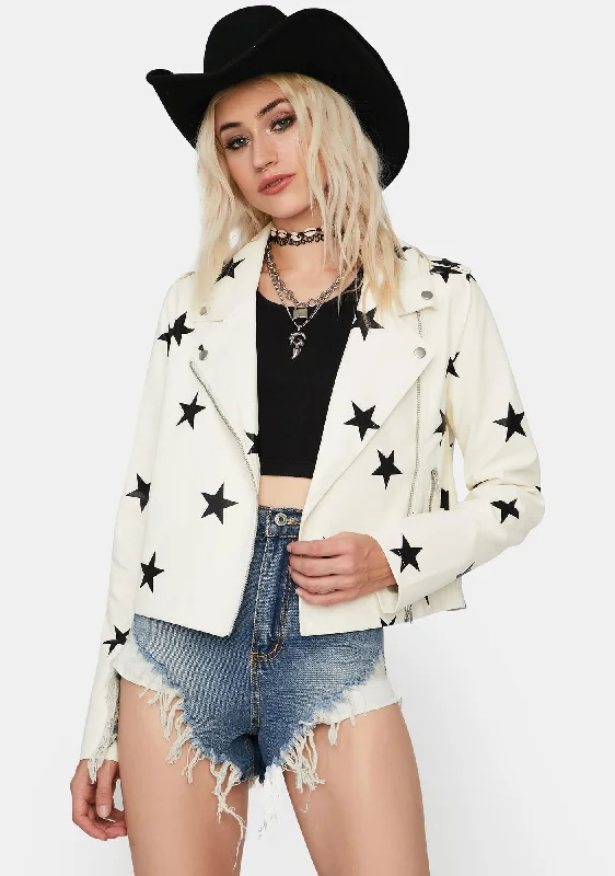 Women's Evening Wear Outfit Chic Style, Always In Vogue Pure Starry Eyed Surprise Moto Jacket