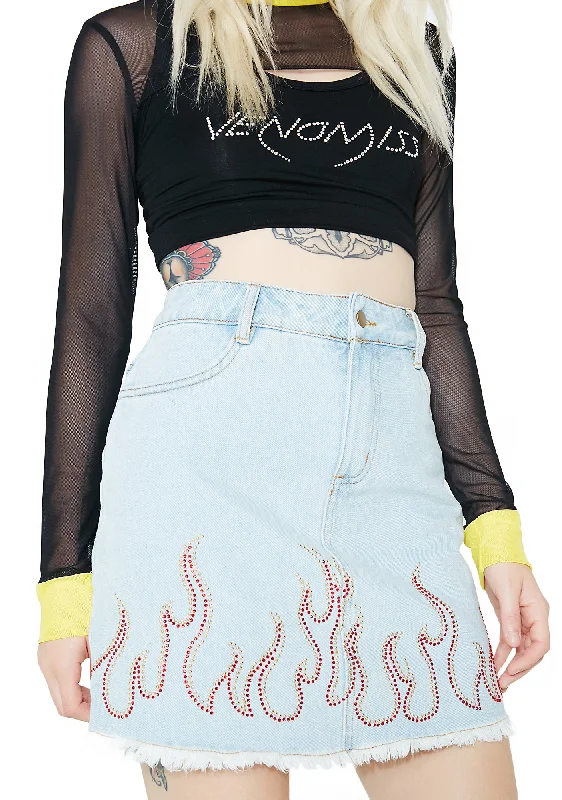 Women's Vintage-Inspired Clothing Exclusive Sale Wildfire Frayed Denim Skirt