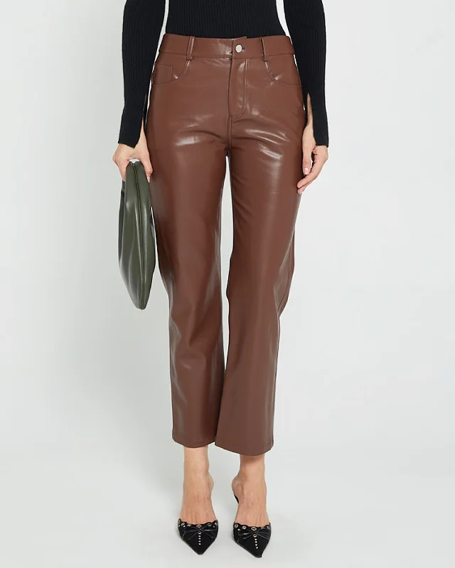 High-Fashion Women's Clothing Forward Trendsetter Emily Vegan Leather Pant