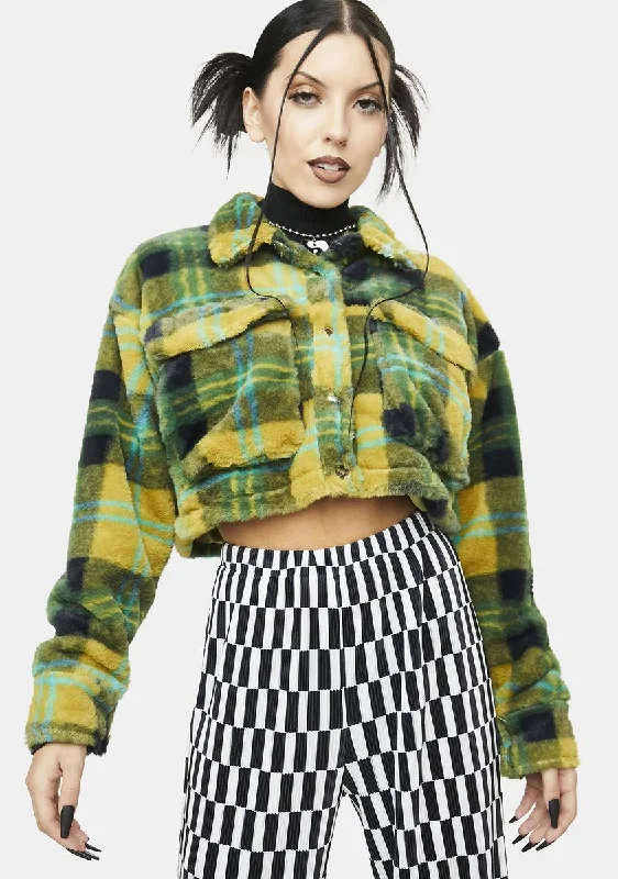 Chic Women's Attire Spring Fashion Envy Staring Contest Plaid Jacket