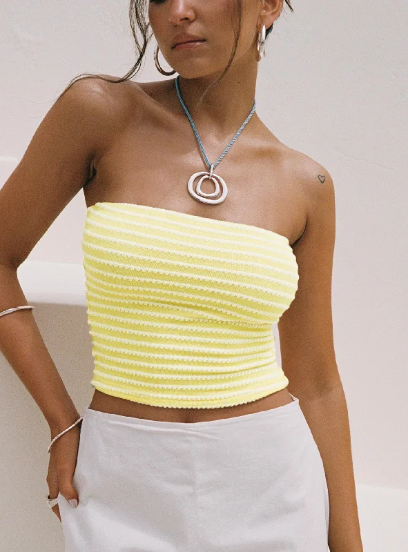 Luxury Women's Clothing Street Chic Discounts Millert Tube Top Yellow