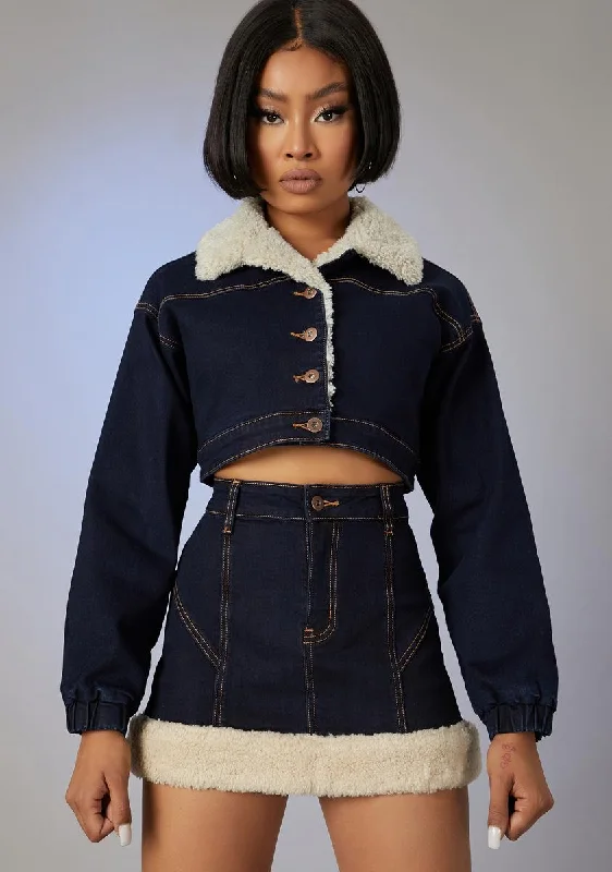 Women's Attire Style Upgrade Attention Seeker Denim Puffer Jacket