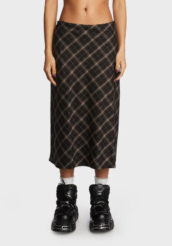 Women's Contemporary Clothing Fashion-Forward Offers Beth Plaid Midi Skirt