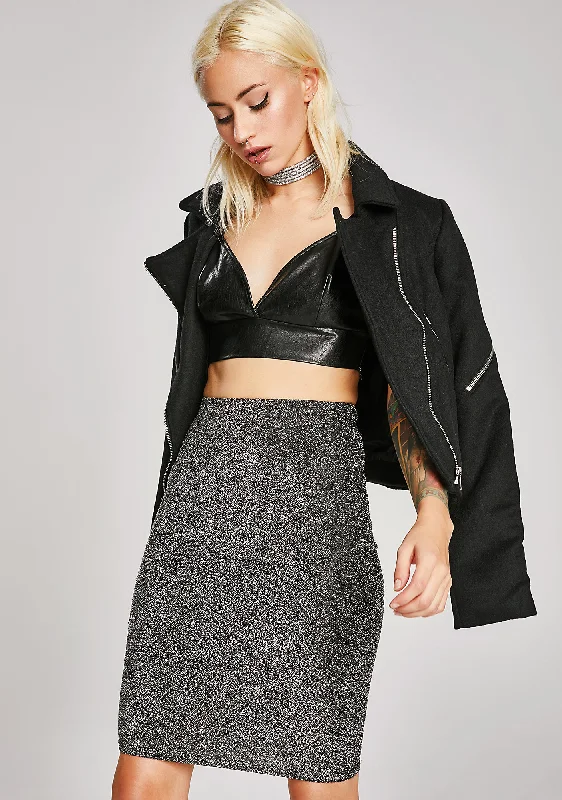 Classic Women's Apparel Style Revolution Midnight Screening Glittery Skirt