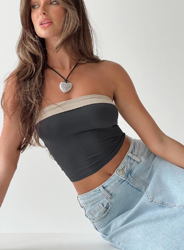 Affordable Women's Clothing Stylish Deals Miko Tube Top Slate