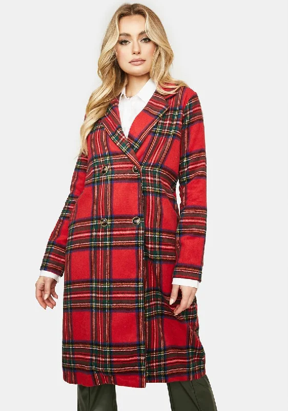 Women's Tops And Clothing You'Ll Love Us Because Smarts Allowed Plaid Overcoat