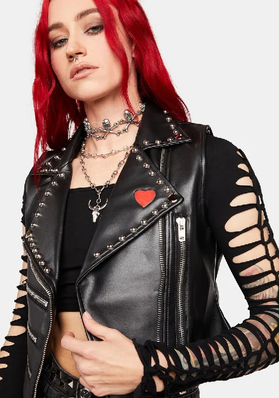 Women's Loungewear Clothes Limited Time Heart Of Metal Moto Vest