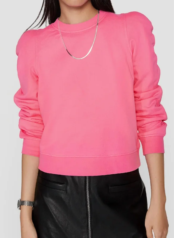 Women's Travel Apparel Top Deals Jade Sculpted Sweatshirt In Bubblegum