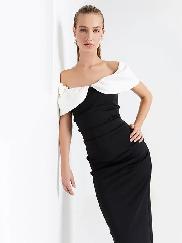 Women's Occasion Wear Clothing Sale Event, Prices Rock Bree Two Tone Midi Dress