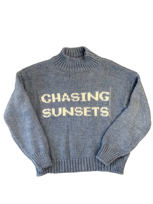 Women's Cozy Clothes Absurdly Cheap Sale Chasing Sunsets Sweater In Blue Multi