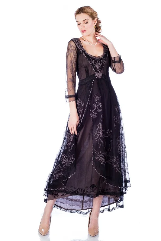 Women's Outfit Crazy Price Slashing Downton Abbey Tea Party Gown in Black-Coco by Nataya