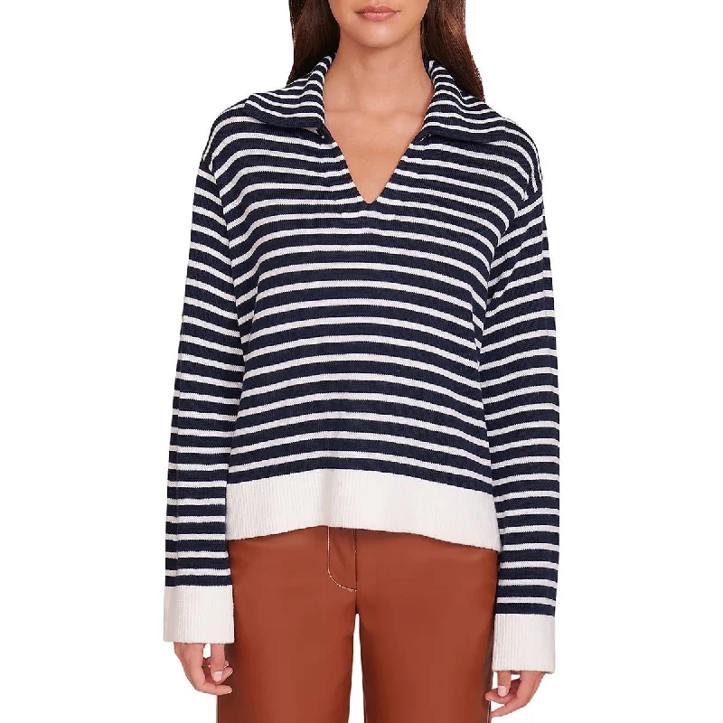 Affordable Luxury Women's Garments Don't Miss Out Linden Womens Wool Blend Striped V-Neck Sweater