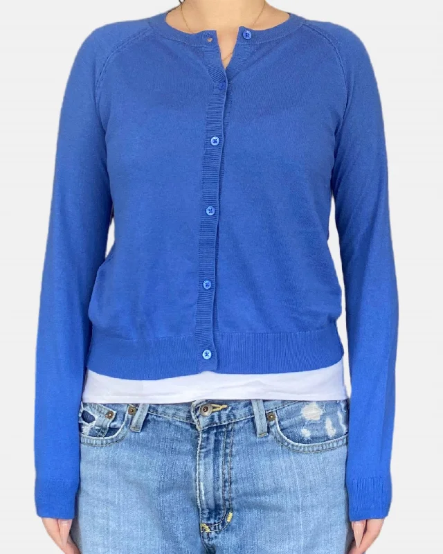 Women's Classic Outfit Sleek Style Discounts Molene Knit Button Front Cardigan In Blue