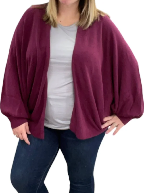 Women's Seasonal Attire Fashion Sale Cocoon Cardigan In Plum