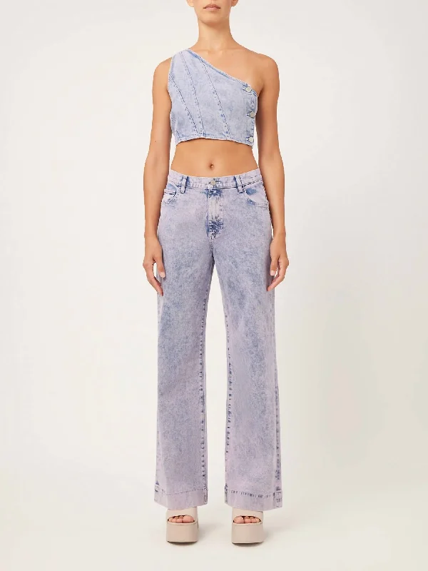 Stylish Women's Attire Retro Style Promotions Zoie Wide Leg Relaxed Vintage Jeans In Pfeiffer Beach