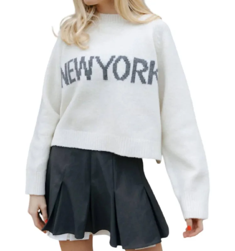 Women's Seasonal Clothes Fall Sale, Prices Drop New York Sweater In Cream