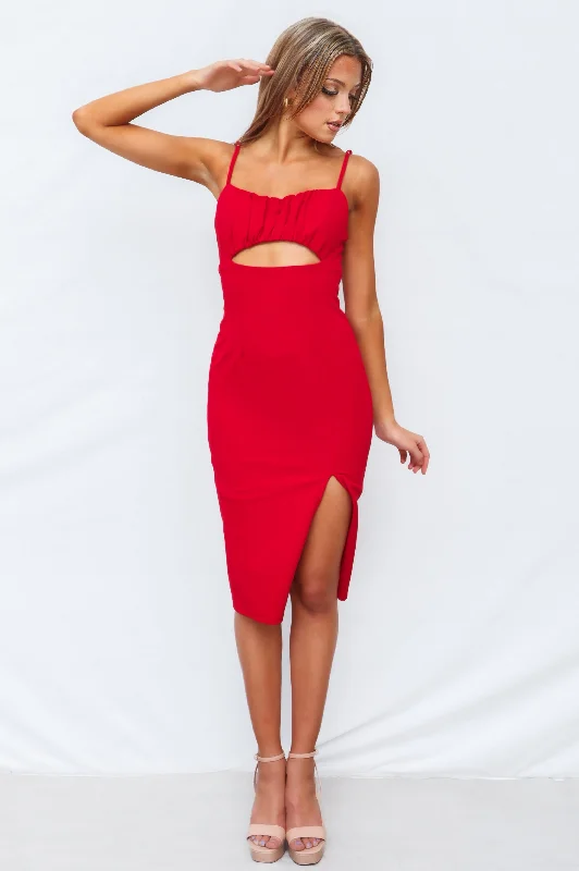 Fashion-Forward Women's Clothing Stupidly Low Prices Alyza Midi Dress - Red