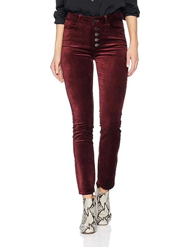 Women's Night-Out Outfit Relaxed Style Hoxton Ankle Peg Exposed Button In Dark Currant