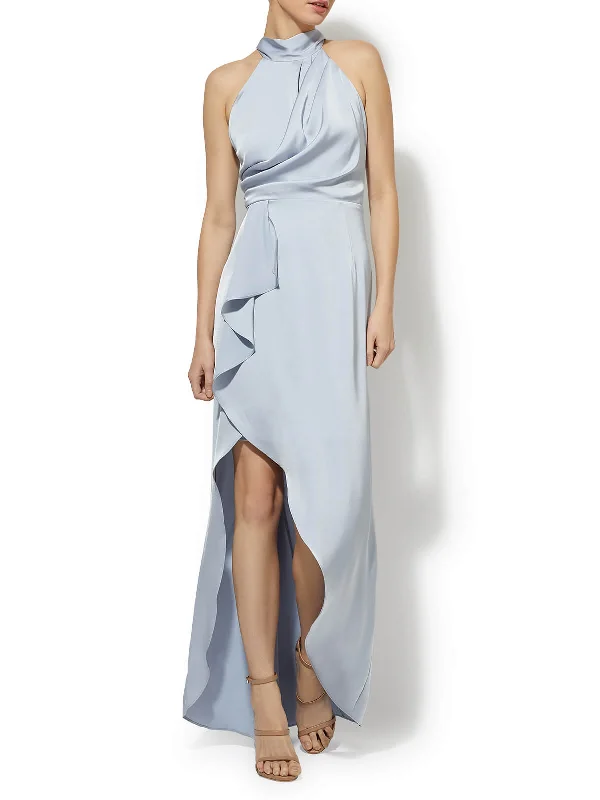 Women's Vintage-Inspired Outfit Enjoy Discount Nadine Sky Blue Halter Gown