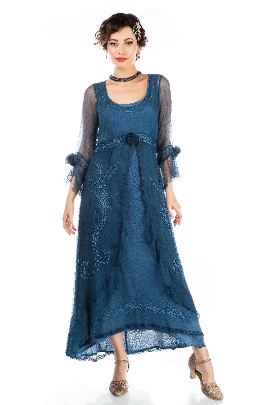 Women's Trendy Clothes Chic & Modern Sales Dafna Bridgerton Inspired Dress in Lapis Blue by Nataya