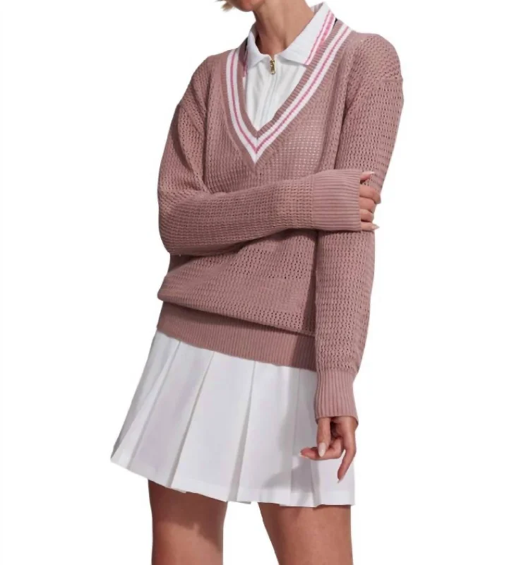 Women's Charming Outfit For Events Imeless Style Hadley Knit Sweater In Deauville Mauve