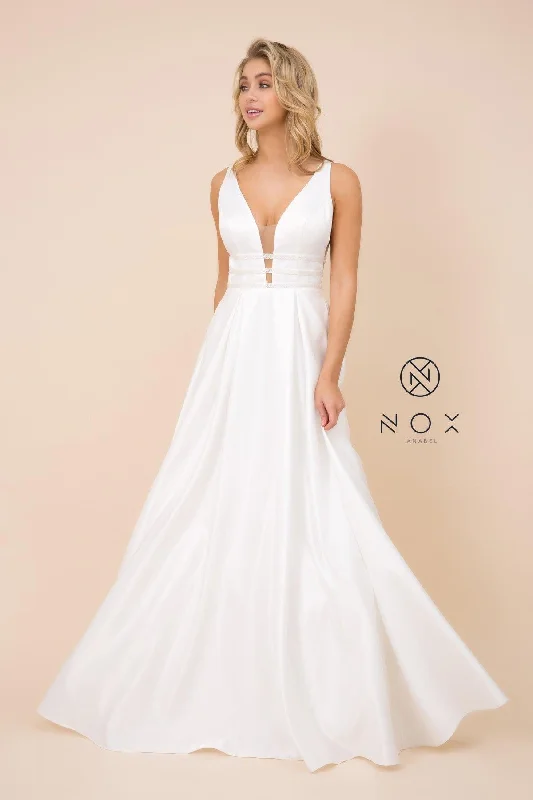 Women's Casual Wear Clothing Fresh Fashion Discounts Long Formal Bridal Wedding Dress with Pockets White