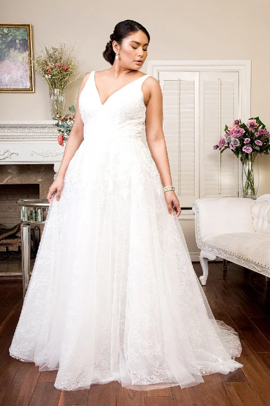 Women's Seasonal Wardrobe Clothing Huge Markdowns Long Ivory Plus Size Wedding Gown