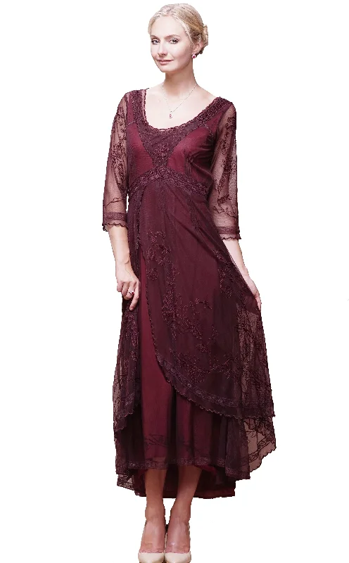 Women's Outfit For The Office Snag Fabulous Fashion Bargains Downton Abbey Tea Party Gown in Ruby by Nataya