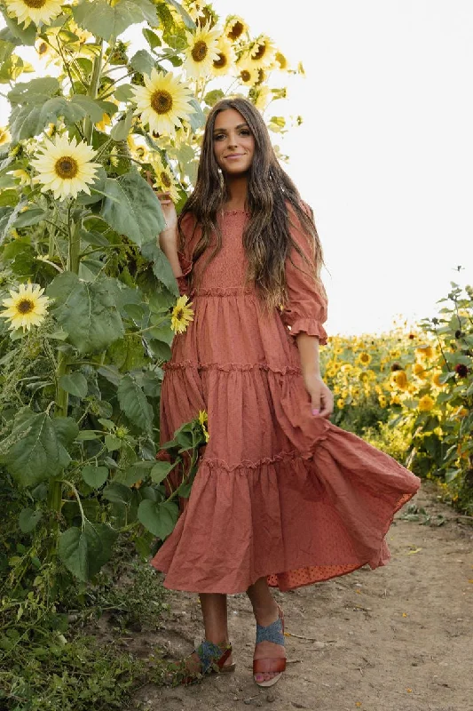 Women's Trendy Clothes Must Haves Corrine Dress-Terracotta