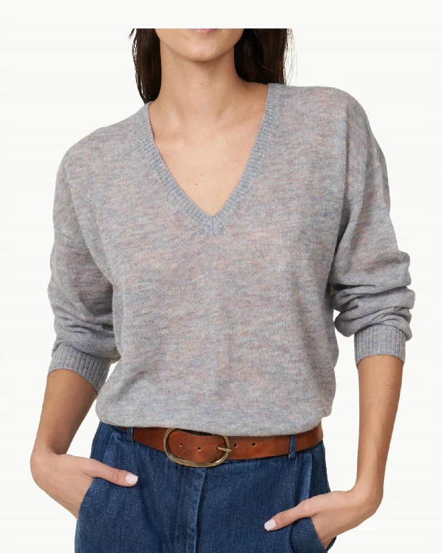 Women's Transitional Attire New In This Season Mixine Woman Knit Pullover Sweater In Grey