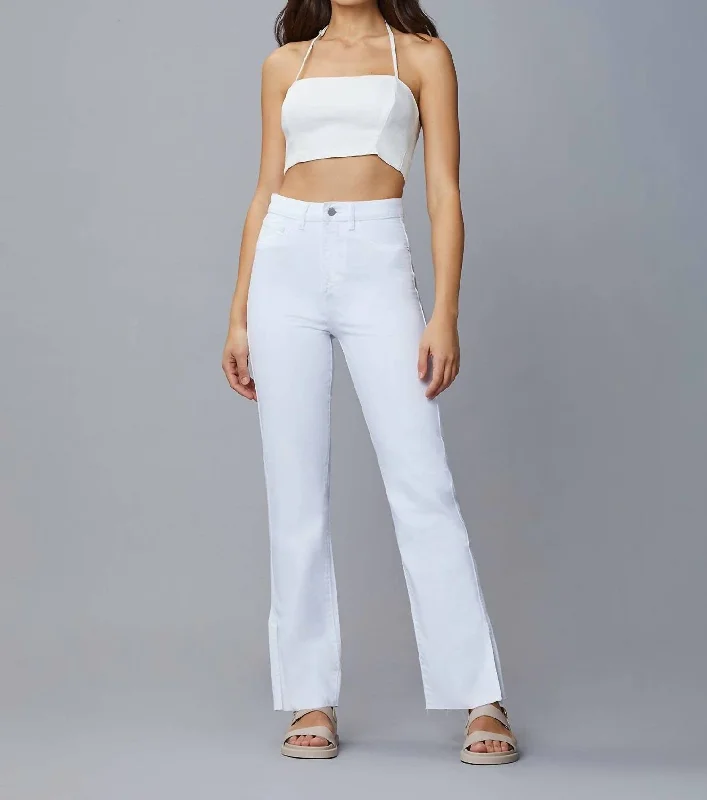 Women's Comfortable Lounge Outfit Save Big Emilie Straight Vintage Jeans In White Raw