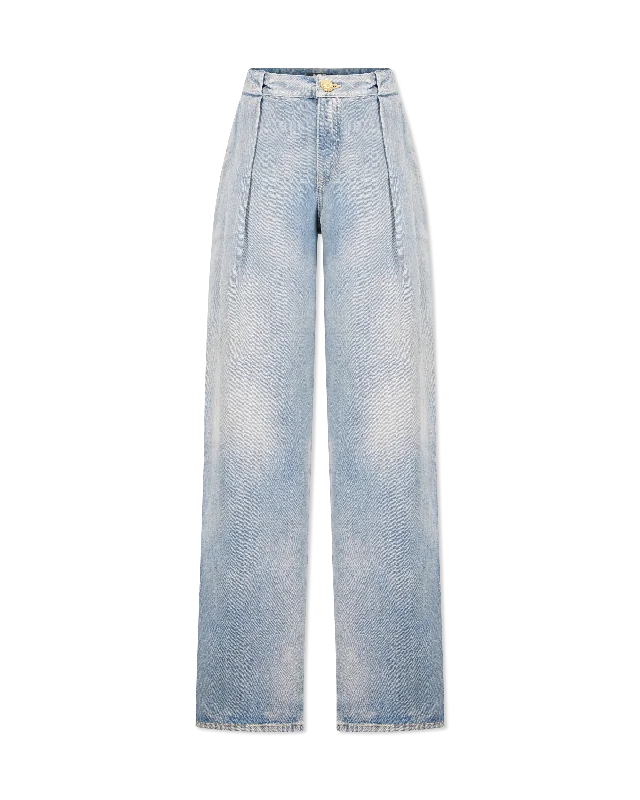 Women's Clothes And Apparel Seasonal Style Discounts Pleated Denim Jeans