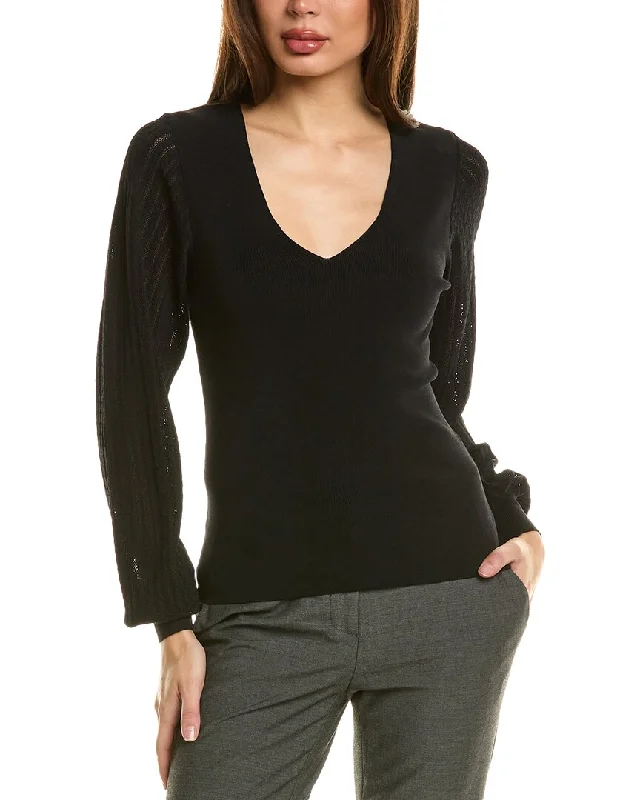 Women's Clothes And Garments Playful Fashion Offers Reiss Lexi Stitch Sleeve V Neck Sweater