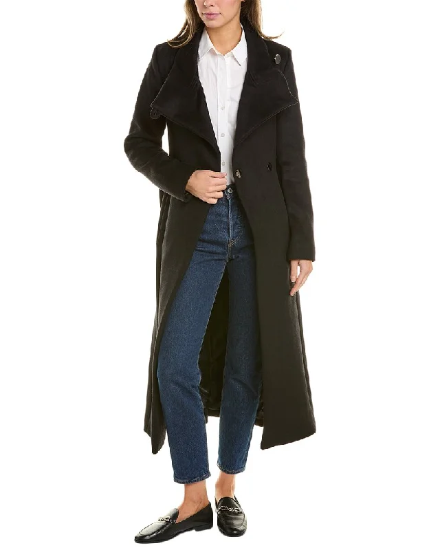 Women's Seasonal Wardrobe Clothing Kenneth Cole New York Belted Maxi Wool-Blend Coat