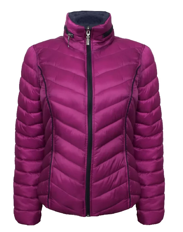 Women's Clothing For Work Women's Reversible Lightweight Packable Jacket In Magenta