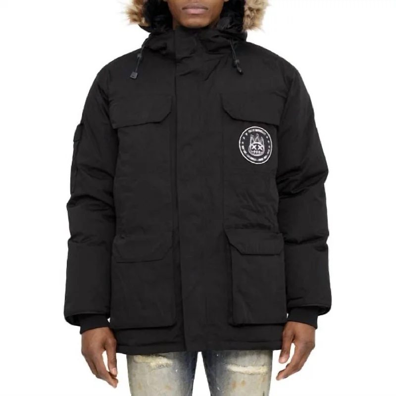 Vintage-Inspired Women's Apparel Parka Snorkel Jacket In Black