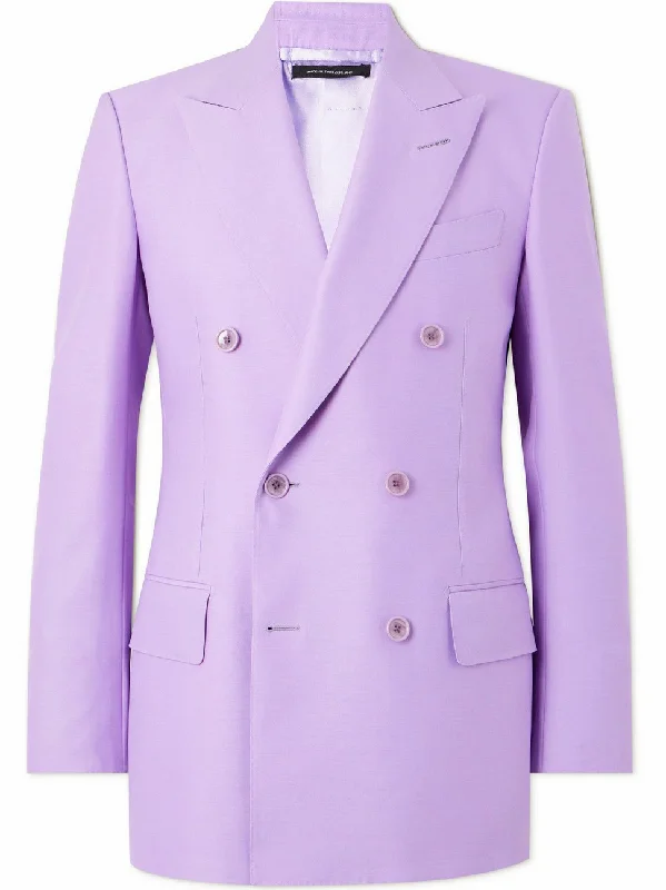 Women's Athletic Apparel Tom Ford Womens Double Breasted Jacket In Lilac