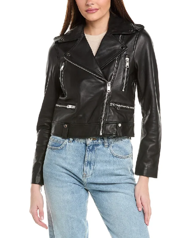 Women's High-End Clothing Reiss Santiago Leather Biker Jacket