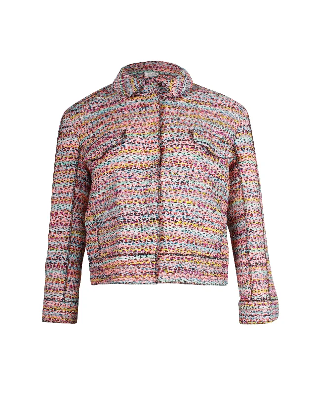 Women's Professional Garments Nina Ricci Tweed Cropped Jacket in Multicolor Polyamide