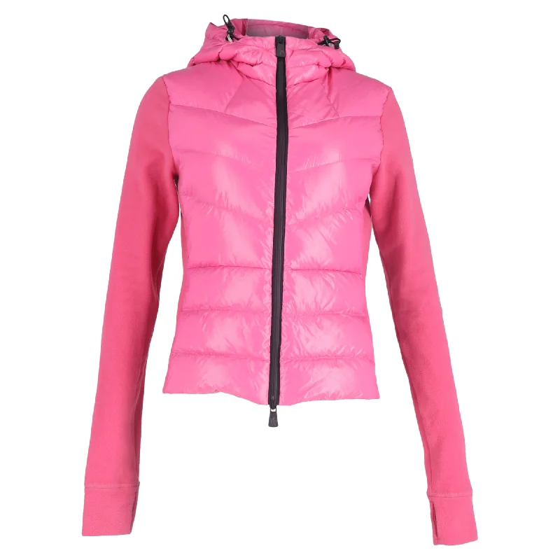 Women's Functional Outdoor Garments Moncler Grenoble Padded Front Hooded Jacket in Pink Polyamide