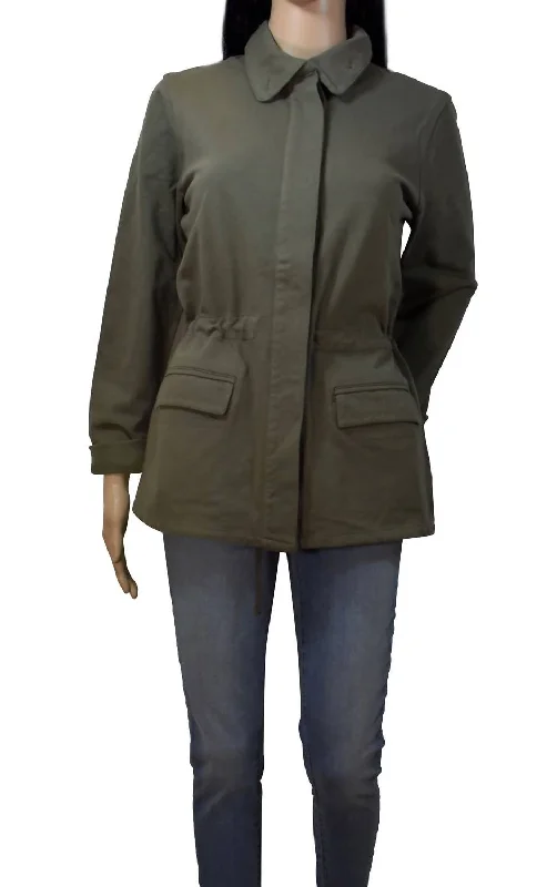 Women's Evening Garments Women Argn Drawstrings Lightweight Jacket In Army Green