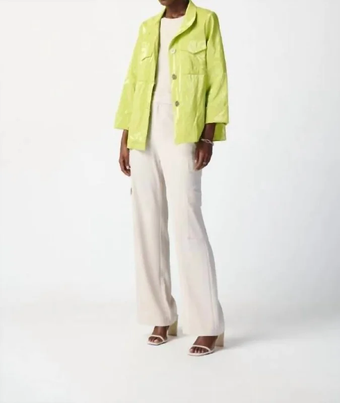 Luxury Women's Clothes Water-Resistant Jacket In Key Lime