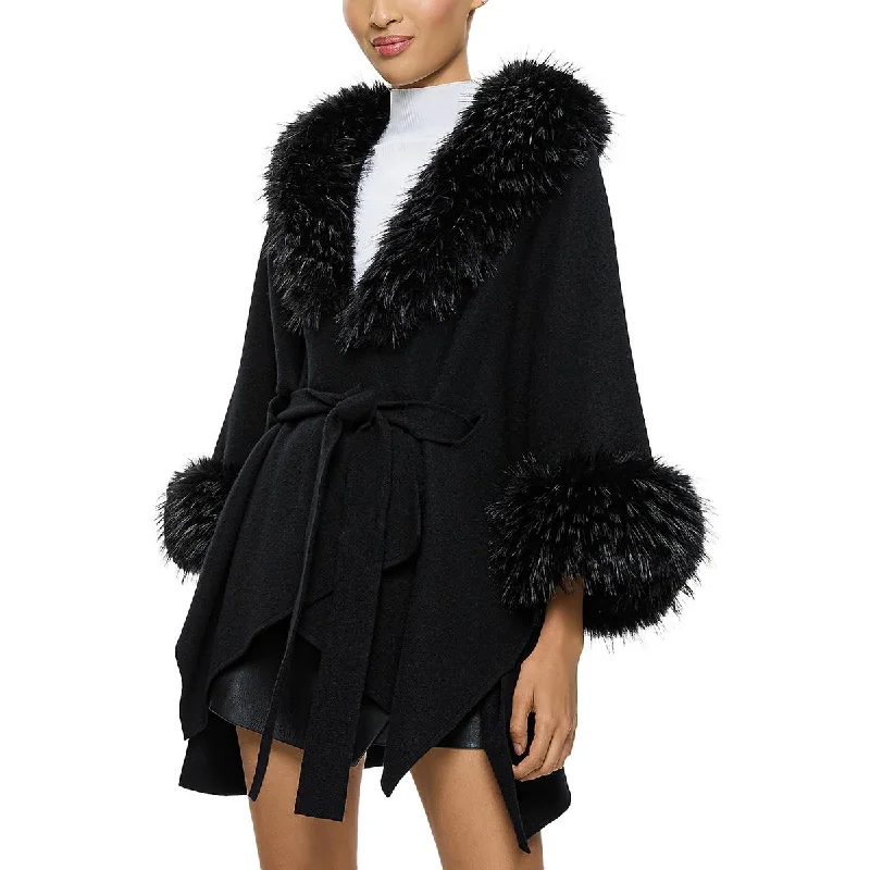 Women's Night-Out Clothes Womens Faux Fur Wool Wrap Coat