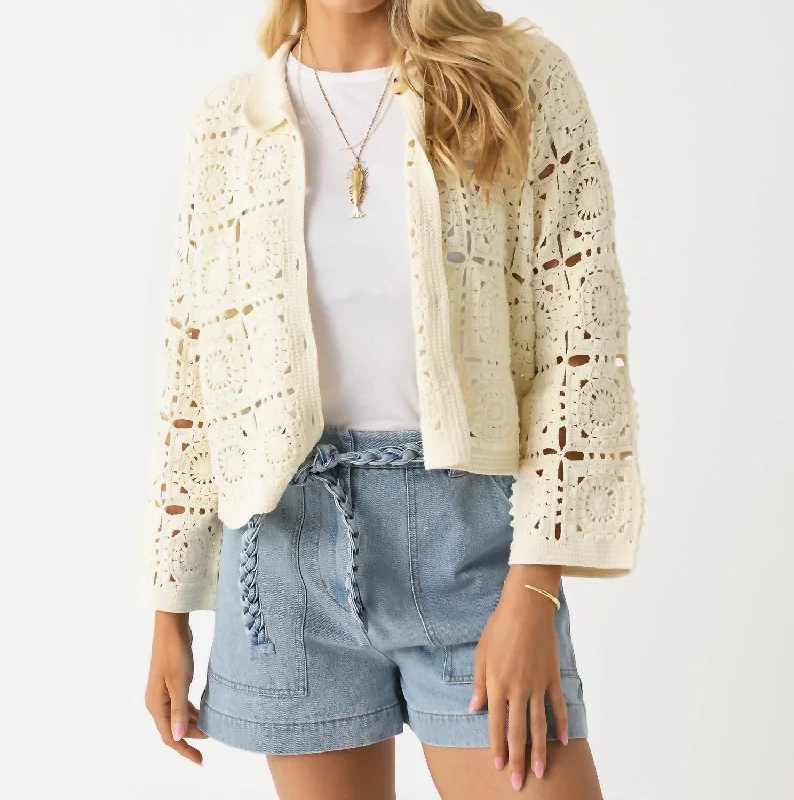 Women's Clothing With Trendy Designs Tasha Crop Jacket In Ivory