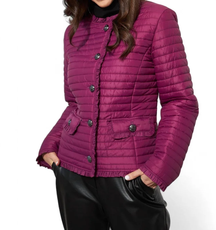 Women's Clothes For Special Occasions Quilted Puffer Coat In Vineyard