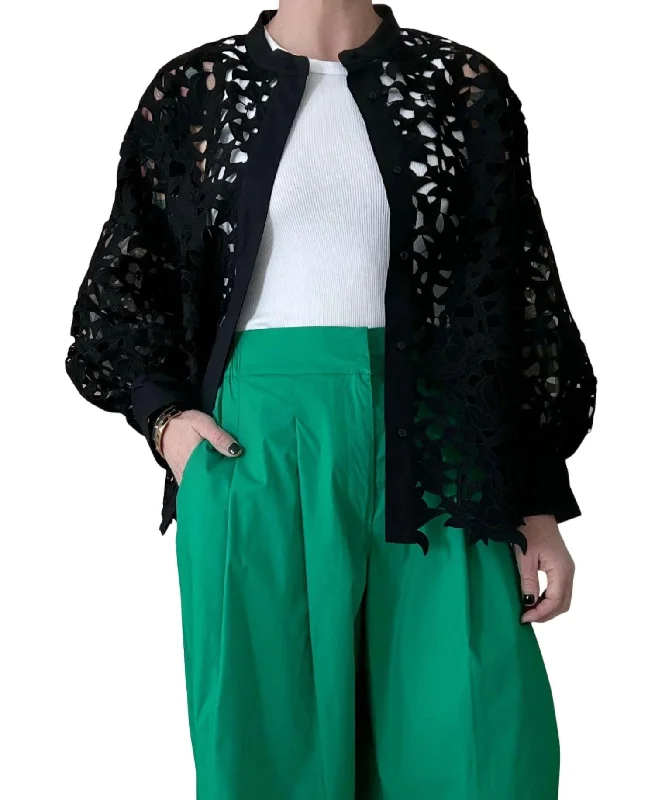 Trendy Clothing, Unbeatable Disco Big Lace Jacket In Black