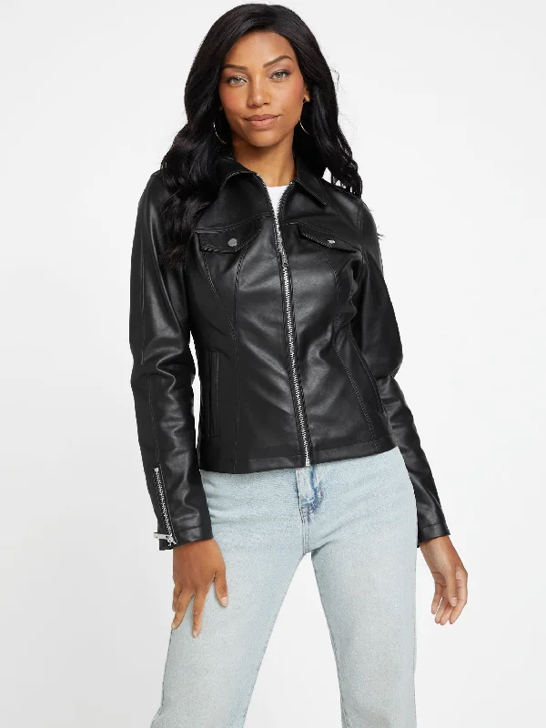 Women's Everyday Apparel Jayna Faux-Leather Jacket