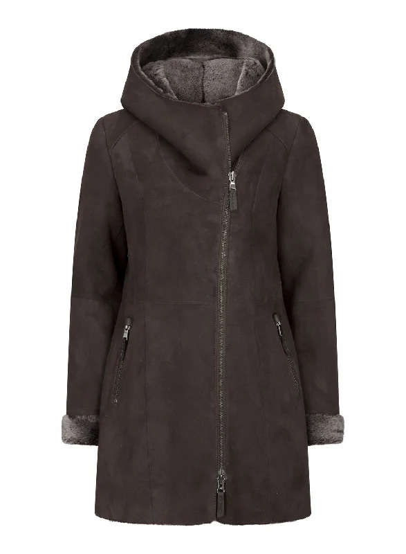 Flash Sale On Trendy Outfits – Don't Miss Out Sheepskin Toscana Suede Hood Coat