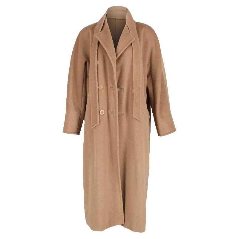 Shop Stylish Fashion At Unbeatable Prices Now Max Mara Madame Belted Double-Breasted Coat in Brown Wool