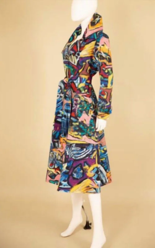 Formal Garments For Women Printed Coat In Multi